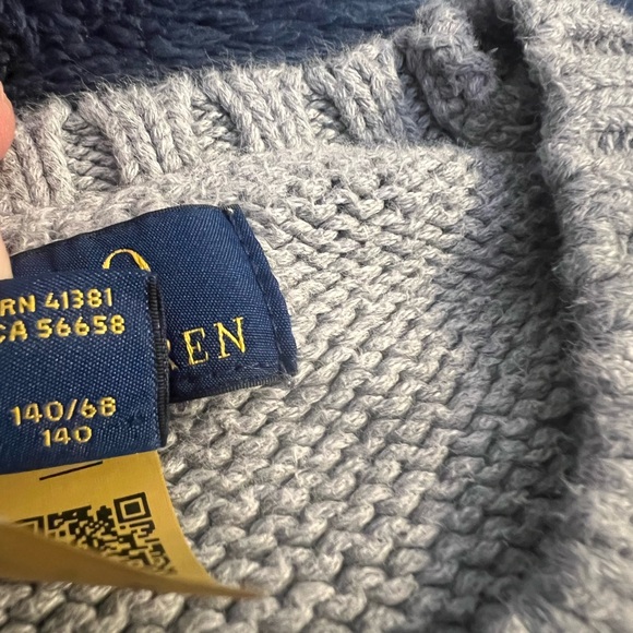 Polo Ralph Lauren Sweater Boys Kids 8 American Flag Gray - Picture 6 of 12